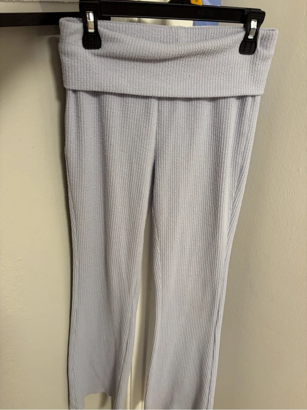 Old Navy Girls XL 14-16 Purple Ribbed Foldover Flare Yoga Pants Leggings